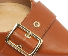 Sapatilha Slingback Tiras Fivela Marrom