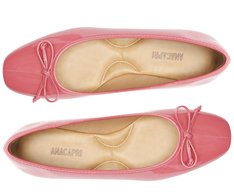 Sapatilha Bico Quadrado Verniz Laço Rosa