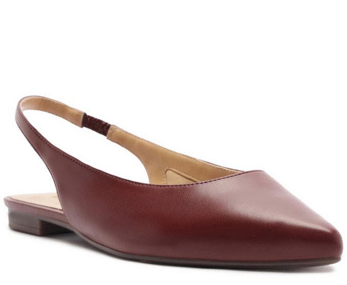Sapatilha Slingback Bico Fino Vermelha