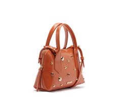 Bolsa Tote Média Pedrarias e Tachas Laranja