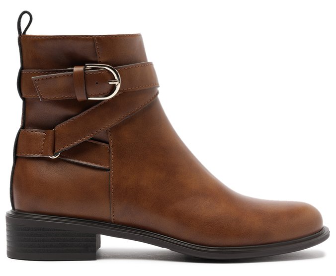 Bota Cano Curto Fivela Marrom