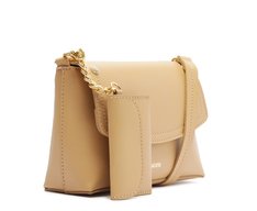 Bolsa Tiracolo Pequena Com Pouch Bege