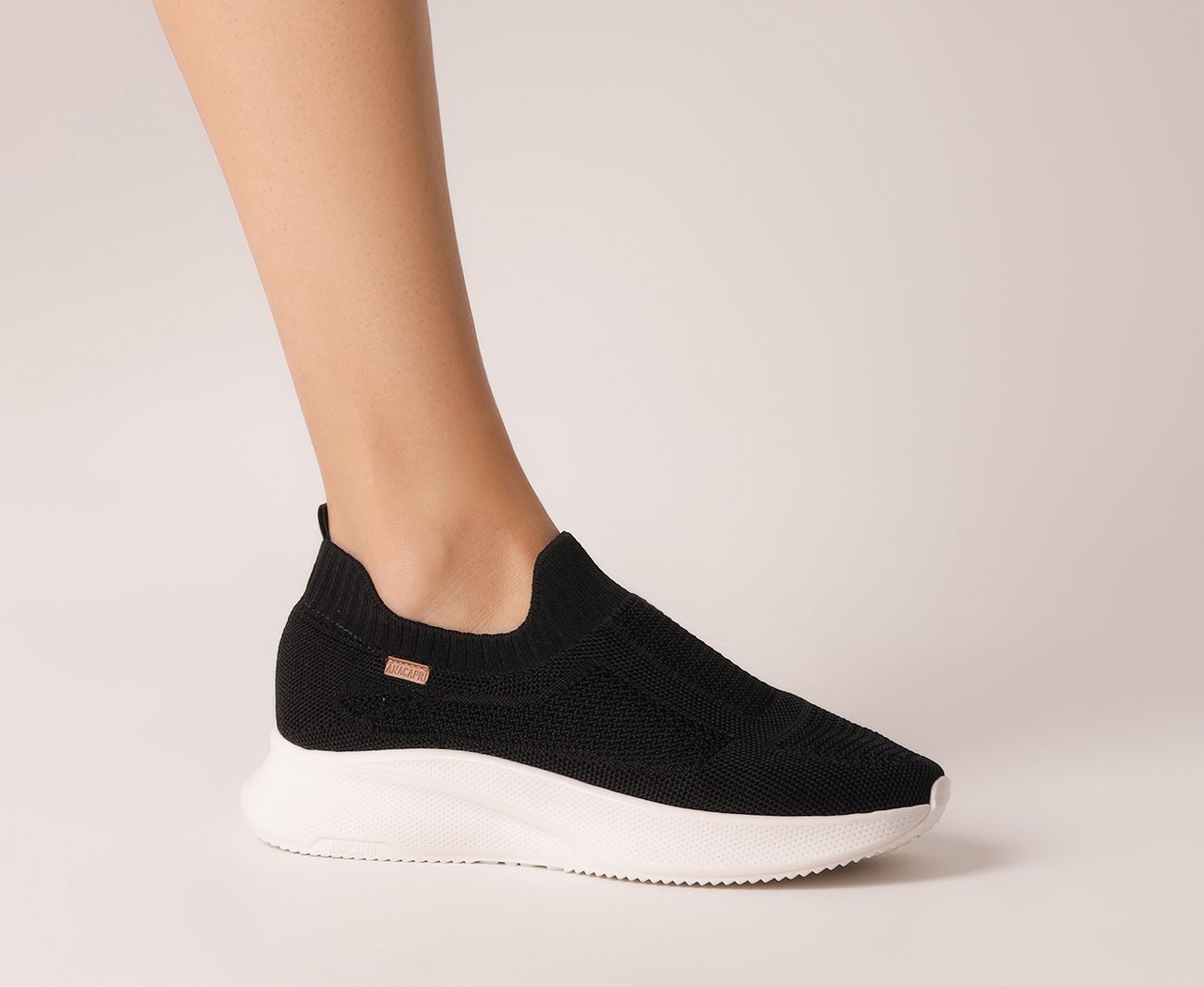 Tênis Slip On Chunky Knit Preto Anacapri