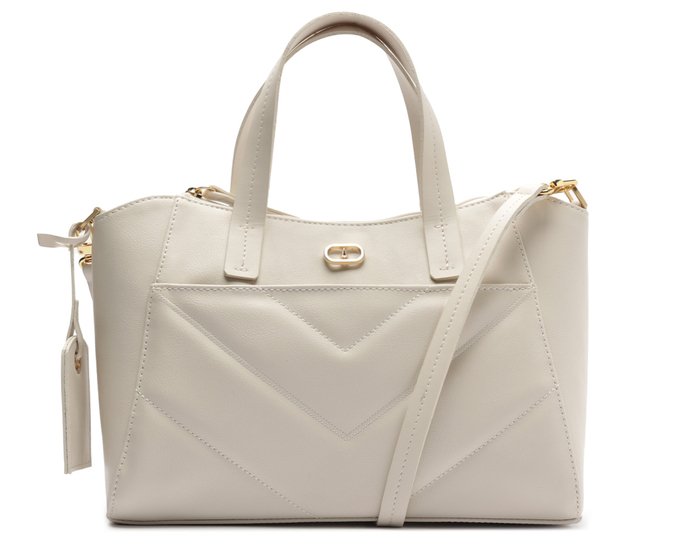 Bolsa Tote Grande Matelassê Zig Branca