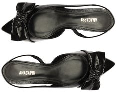 Sapatilha Slingback Maxi Laço Salto Bloco Preta