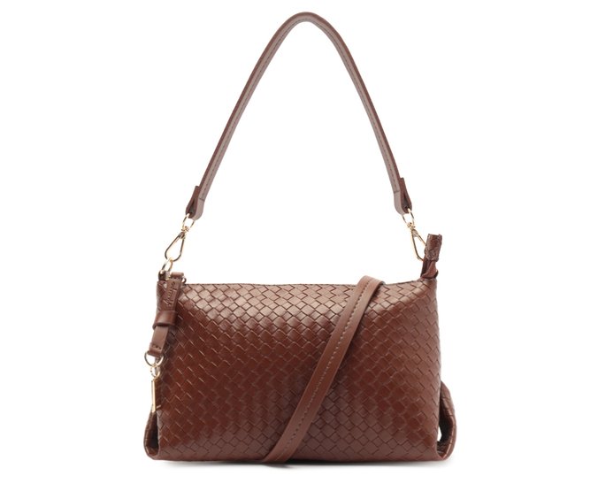 Bolsa Tiracolo Média Tressê Marrom