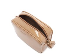 Bolsa Tiracolo Pequena Lisa Verniz Bege