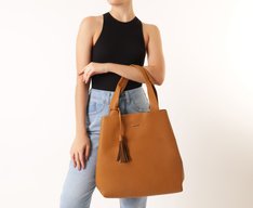 Bolsa Shopping Grande Maxi Barbicacho Marrom Canela