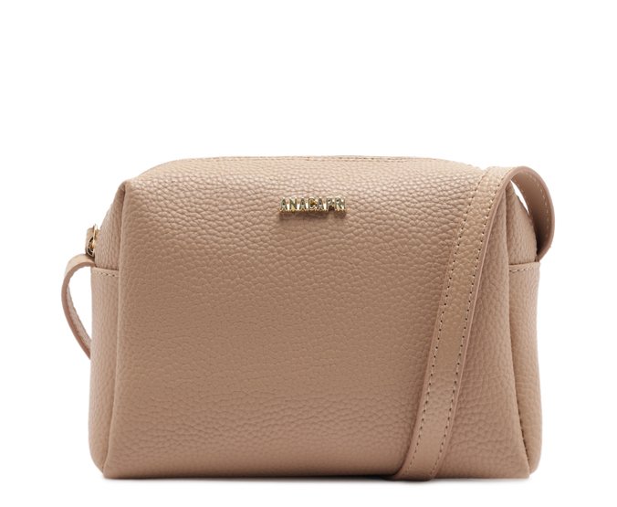 Bolsa Tiracolo Média Texturizada Bege