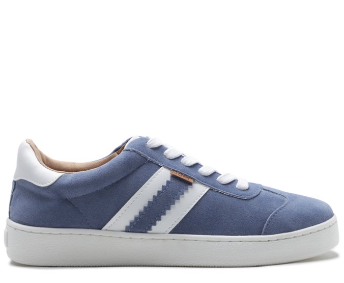 Tênis de Amarrar Azul Listra Lateral
