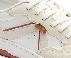 Tênis Recortes Kei Branco E Rosa