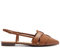 Sapatilha Slingback Trama Marrom
