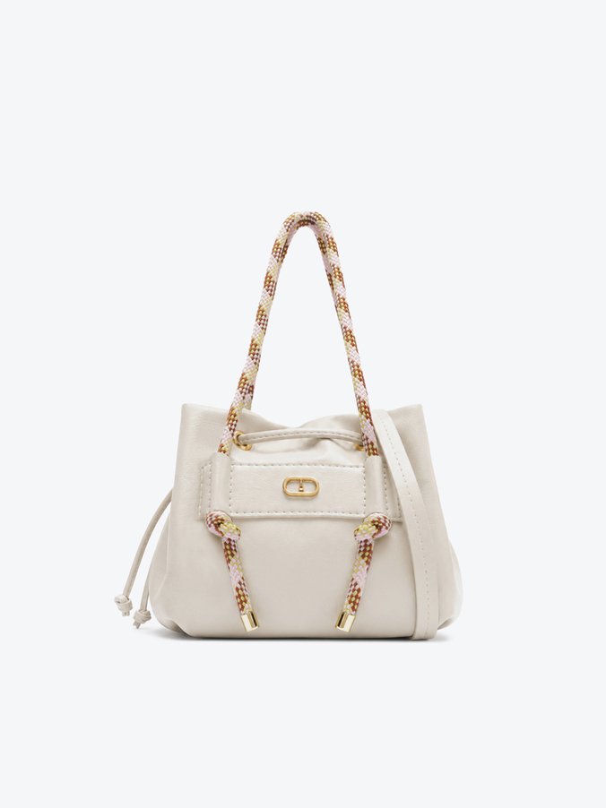 Bolsa Bucket Pequena Cordão Branca
