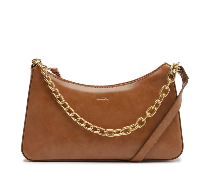 Bolsa Tiracolo Média Corrente Marrom