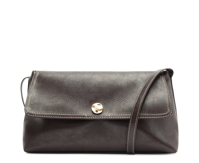 Bolsa Tiracolo Média Rústica Marrom Coffee