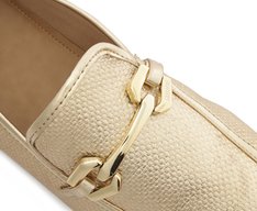 Mocassim Bridão Quadrículado Palha Dourado