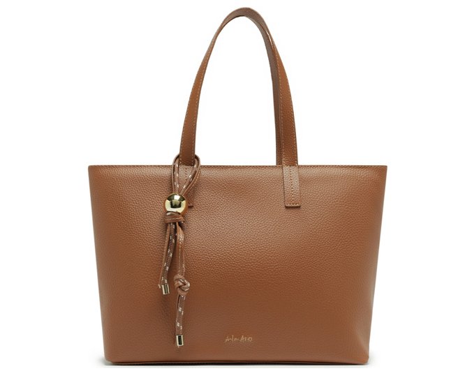 Bolsa Shopping Grande Cordão Entrelaçado Marrom