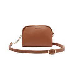 Bolsa Tiracolo Pequena Texturizada Marrom
