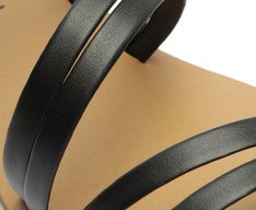 Rasteira Flat Multitiras Preta