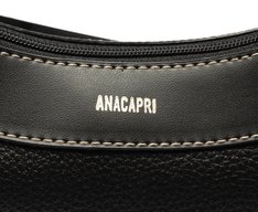 Bolsa Tiracolo Baguete Média Pespontos Preta