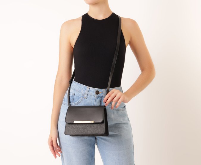Bolsa Tiracolo Média Valentina Preta