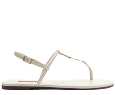 Rasteira Slim Metal A Texturizada Branca