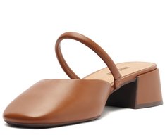 Mule Basic Salto Bloco Marrom