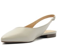 Sapatilha Slingback Bico Fino Cinza