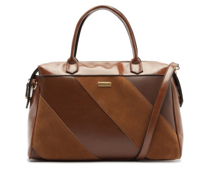 Bolsa Tote Grande Mix Texturas Marrom