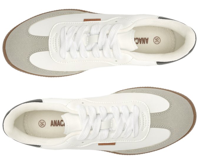 Tênis Chuteira Sarah Branco e Cinza - 38