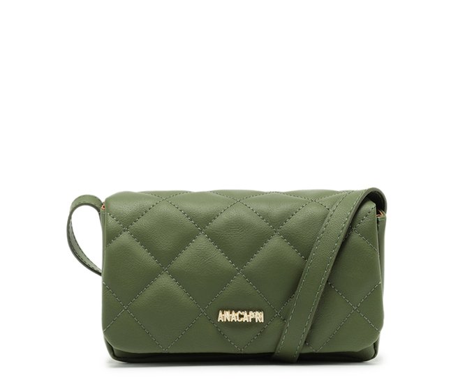 Bolsa Tiracolo Pequena Matelassê Triangular Envelope Verde