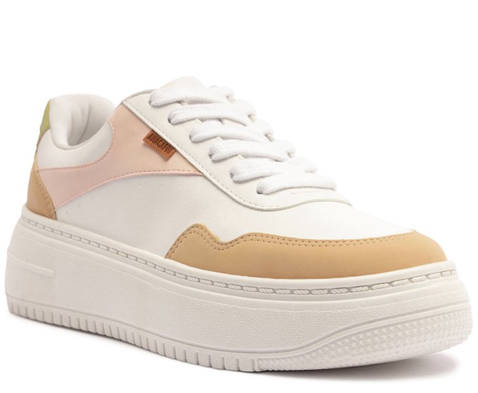 Tênis Luiza Sola Alta Branco e Rosa