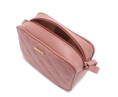 Bolsa Tiracolo Média Matelassê Triangular Arredondada Rosa