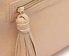 Bolsa Tote Média Bolso Frontal Barbicacho Bege