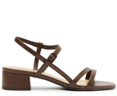 Sandália Salto Bloco Ivory Marrom
