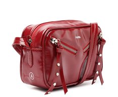 Bolsa Tiracolo Média Fecho Duplo Zíper Vermelha