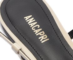 Sapatilha Slingback Ponta Preta Verniz Bege
