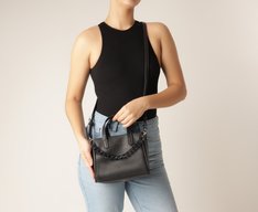Bolsa Tote Pequena Corrente Preta