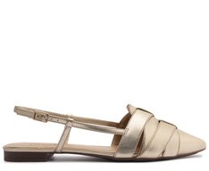 Sapatilha Slingback Trama Dourada