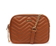 Bolsa Crossbody Média Marrom Matelassê Zig Zag