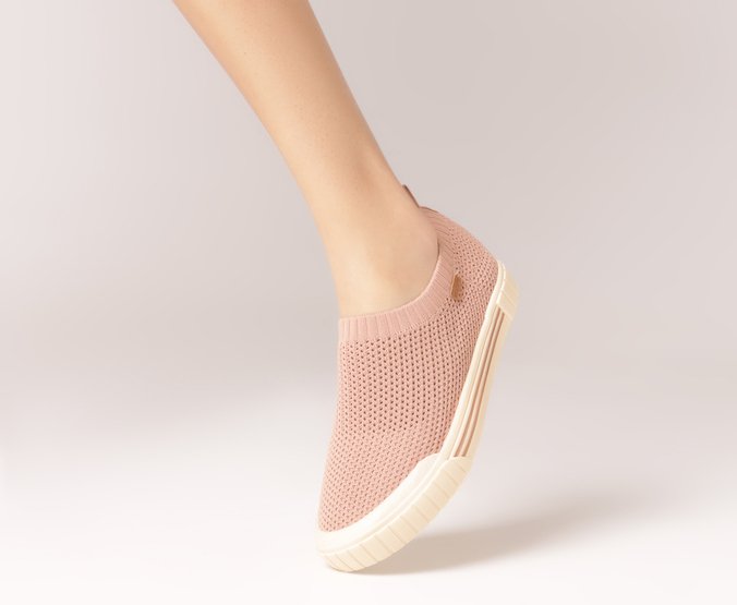 Tênis Slip On Knit Alê Rosa
