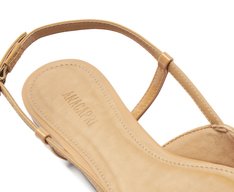 Sapatilha Slingback Ponta Verniz bege