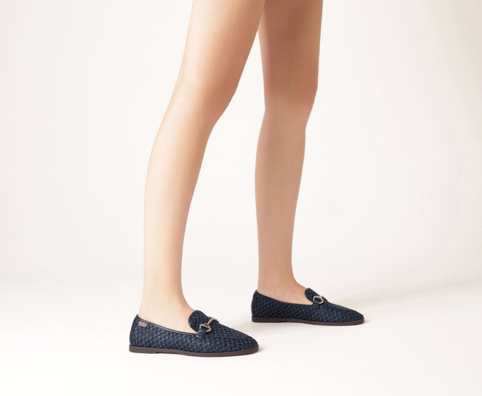 Mocassim Tramado Natural Bridão Azul