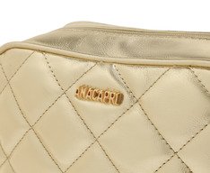 Bolsa Tiracolo Média Matelassê Triangular Arredondada Dourada