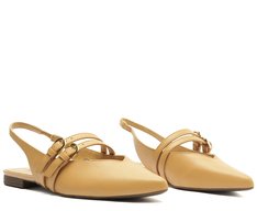 Sapatilha Slingback Tira Dupla Bege