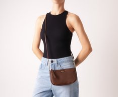 Bolsa Tiracolo Média Snake Marrom