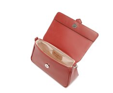 Bolsa Tiracolo Média Fivela Bicolor Vermelha
