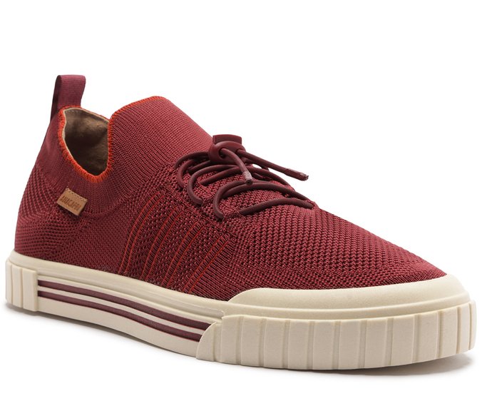 Tênis Knit Alê Listras Vermelho