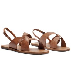 Rasteira Entrelaçada Pespontos Marrom Boho