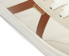 Tênis Pontilhado Lateral Branco e Marrom